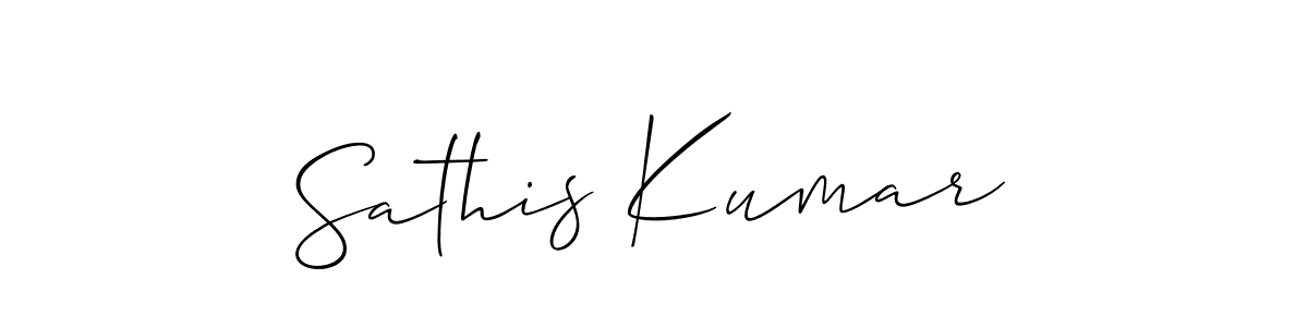 You should practise on your own different ways (Allison_Script) to write your name (Sathis Kumar) in signature. don't let someone else do it for you. Sathis Kumar signature style 2 images and pictures png