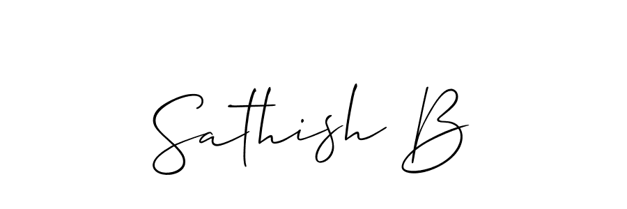 It looks lik you need a new signature style for name Sathish B. Design unique handwritten (Allison_Script) signature with our free signature maker in just a few clicks. Sathish B signature style 2 images and pictures png