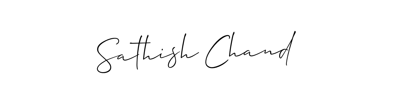 Make a beautiful signature design for name Sathish Chand. With this signature (Allison_Script) style, you can create a handwritten signature for free. Sathish Chand signature style 2 images and pictures png