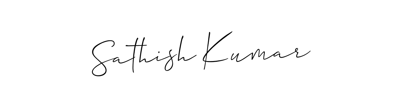 if you are searching for the best signature style for your name Sathish Kumar. so please give up your signature search. here we have designed multiple signature styles  using Allison_Script. Sathish Kumar signature style 2 images and pictures png