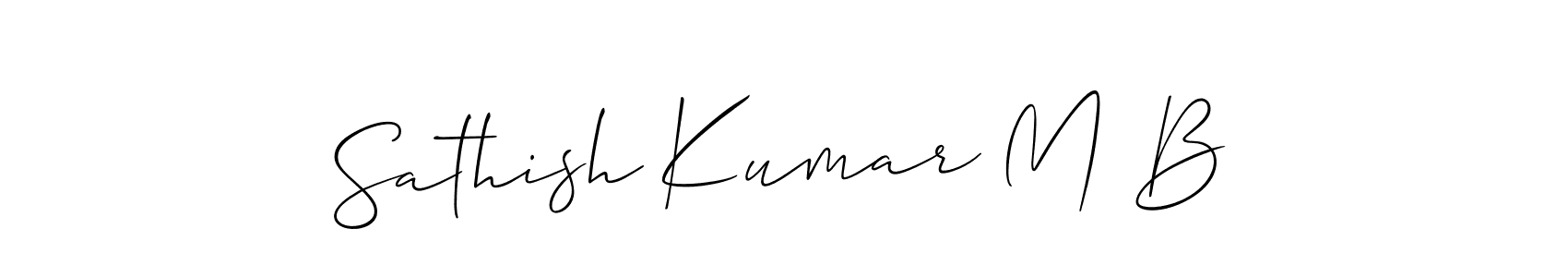 Make a beautiful signature design for name Sathish Kumar M B. With this signature (Allison_Script) style, you can create a handwritten signature for free. Sathish Kumar M B signature style 2 images and pictures png