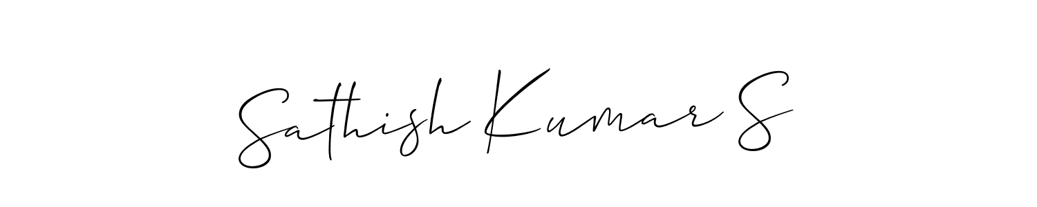 You should practise on your own different ways (Allison_Script) to write your name (Sathish Kumar S) in signature. don't let someone else do it for you. Sathish Kumar S signature style 2 images and pictures png