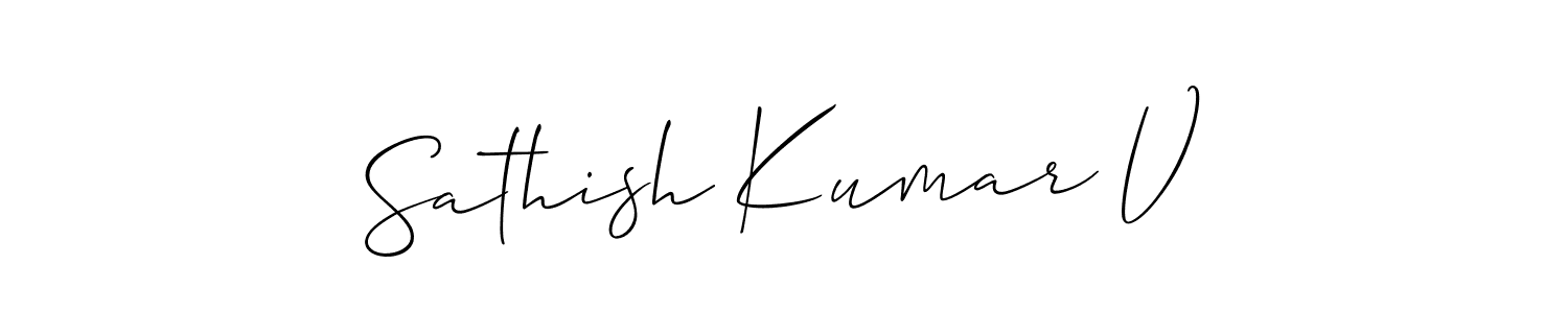 How to make Sathish Kumar V signature? Allison_Script is a professional autograph style. Create handwritten signature for Sathish Kumar V name. Sathish Kumar V signature style 2 images and pictures png