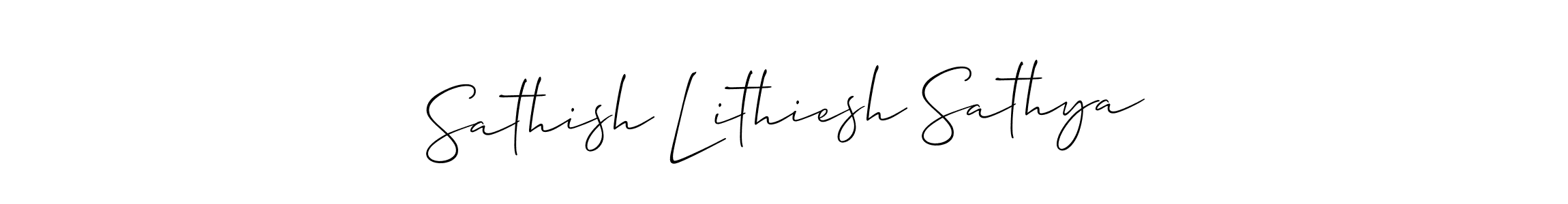 How to Draw Sathish Lithiesh Sathya signature style? Allison_Script is a latest design signature styles for name Sathish Lithiesh Sathya. Sathish Lithiesh Sathya signature style 2 images and pictures png