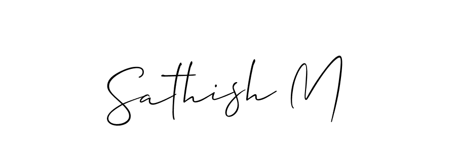Make a beautiful signature design for name Sathish M. With this signature (Allison_Script) style, you can create a handwritten signature for free. Sathish M signature style 2 images and pictures png