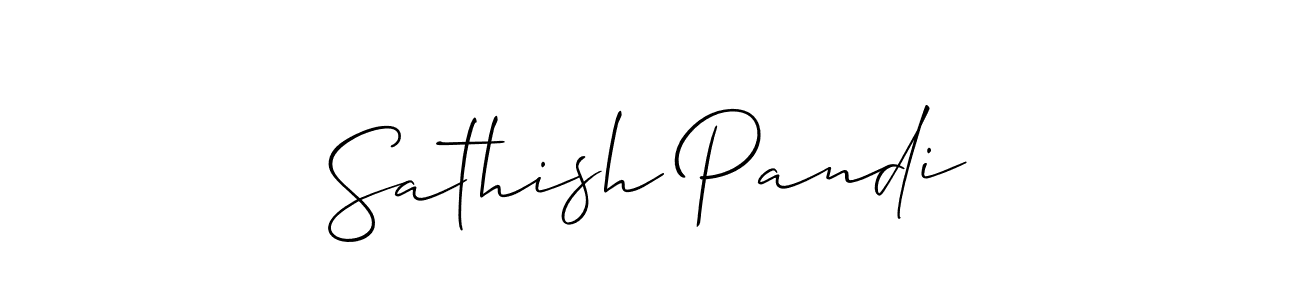 How to make Sathish Pandi name signature. Use Allison_Script style for creating short signs online. This is the latest handwritten sign. Sathish Pandi signature style 2 images and pictures png