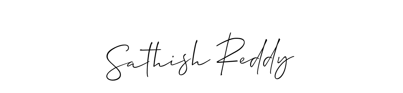 Also we have Sathish Reddy name is the best signature style. Create professional handwritten signature collection using Allison_Script autograph style. Sathish Reddy signature style 2 images and pictures png