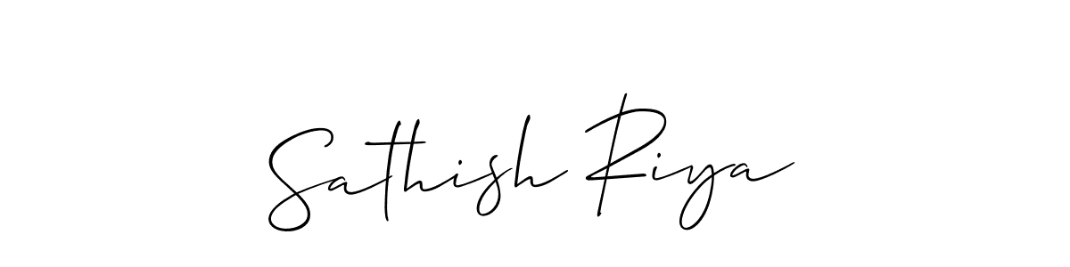 You should practise on your own different ways (Allison_Script) to write your name (Sathish Riya) in signature. don't let someone else do it for you. Sathish Riya signature style 2 images and pictures png