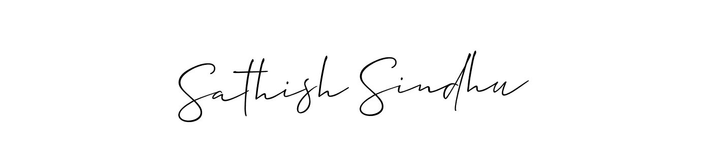 It looks lik you need a new signature style for name Sathish Sindhu. Design unique handwritten (Allison_Script) signature with our free signature maker in just a few clicks. Sathish Sindhu signature style 2 images and pictures png