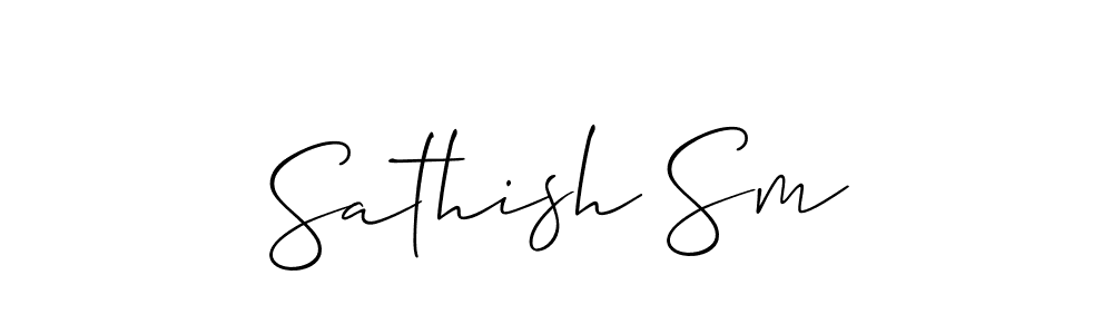 How to make Sathish Sm signature? Allison_Script is a professional autograph style. Create handwritten signature for Sathish Sm name. Sathish Sm signature style 2 images and pictures png