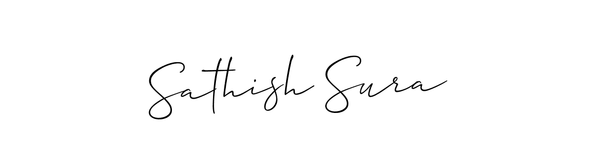 Make a beautiful signature design for name Sathish Sura. With this signature (Allison_Script) style, you can create a handwritten signature for free. Sathish Sura signature style 2 images and pictures png