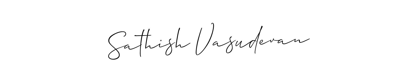 You should practise on your own different ways (Allison_Script) to write your name (Sathish Vasudevan) in signature. don't let someone else do it for you. Sathish Vasudevan signature style 2 images and pictures png