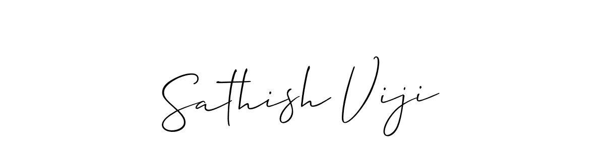 You should practise on your own different ways (Allison_Script) to write your name (Sathish Viji) in signature. don't let someone else do it for you. Sathish Viji signature style 2 images and pictures png