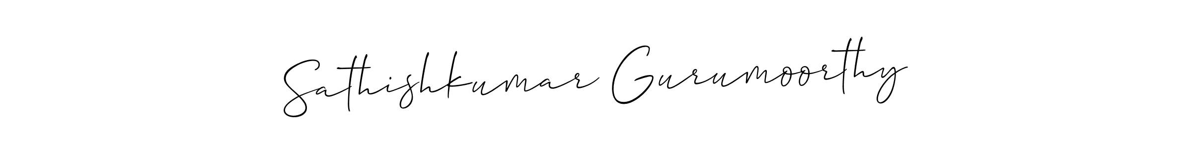 Use a signature maker to create a handwritten signature online. With this signature software, you can design (Allison_Script) your own signature for name Sathishkumar Gurumoorthy. Sathishkumar Gurumoorthy signature style 2 images and pictures png