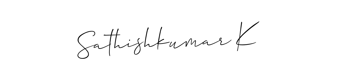 Make a beautiful signature design for name Sathishkumar K. With this signature (Allison_Script) style, you can create a handwritten signature for free. Sathishkumar K signature style 2 images and pictures png