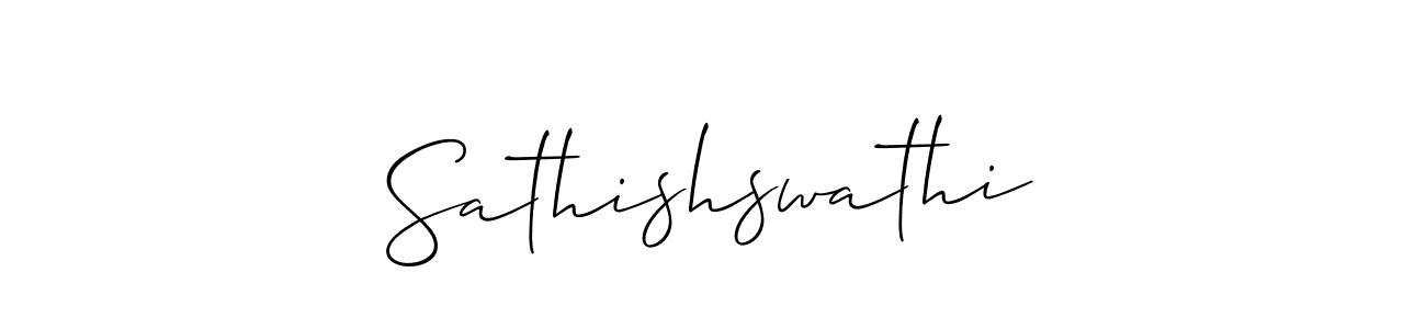 Design your own signature with our free online signature maker. With this signature software, you can create a handwritten (Allison_Script) signature for name Sathishswathi. Sathishswathi signature style 2 images and pictures png