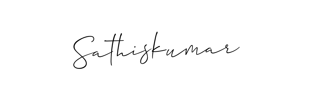 Create a beautiful signature design for name Sathiskumar. With this signature (Allison_Script) fonts, you can make a handwritten signature for free. Sathiskumar signature style 2 images and pictures png