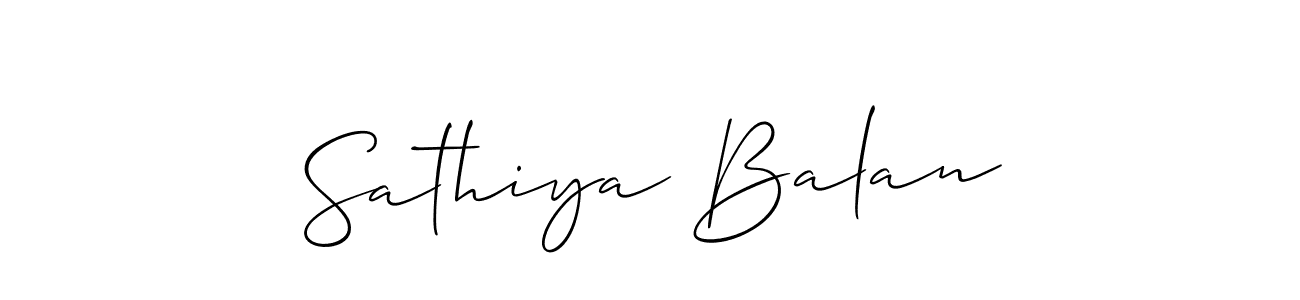 It looks lik you need a new signature style for name Sathiya Balan. Design unique handwritten (Allison_Script) signature with our free signature maker in just a few clicks. Sathiya Balan signature style 2 images and pictures png