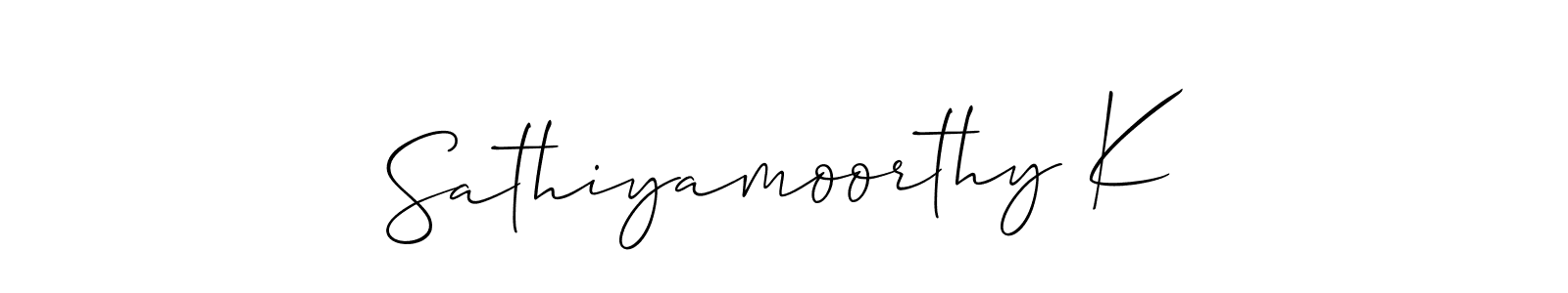 Similarly Allison_Script is the best handwritten signature design. Signature creator online .You can use it as an online autograph creator for name Sathiyamoorthy K. Sathiyamoorthy K signature style 2 images and pictures png