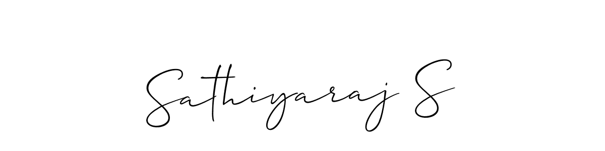 Use a signature maker to create a handwritten signature online. With this signature software, you can design (Allison_Script) your own signature for name Sathiyaraj S. Sathiyaraj S signature style 2 images and pictures png