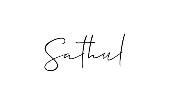 Design your own signature with our free online signature maker. With this signature software, you can create a handwritten (Allison_Script) signature for name Sathul. Sathul signature style 2 images and pictures png