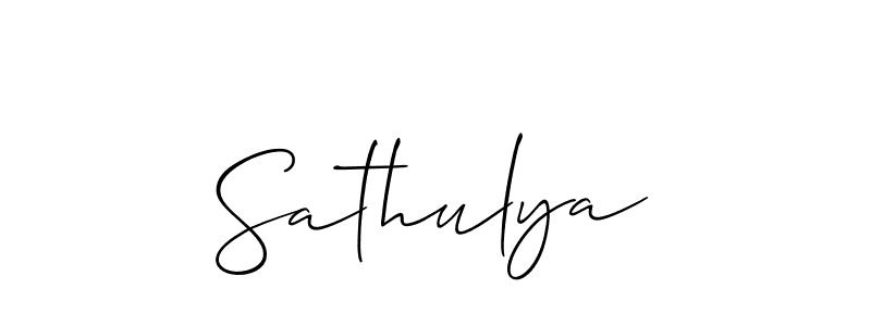 Create a beautiful signature design for name Sathulya. With this signature (Allison_Script) fonts, you can make a handwritten signature for free. Sathulya signature style 2 images and pictures png