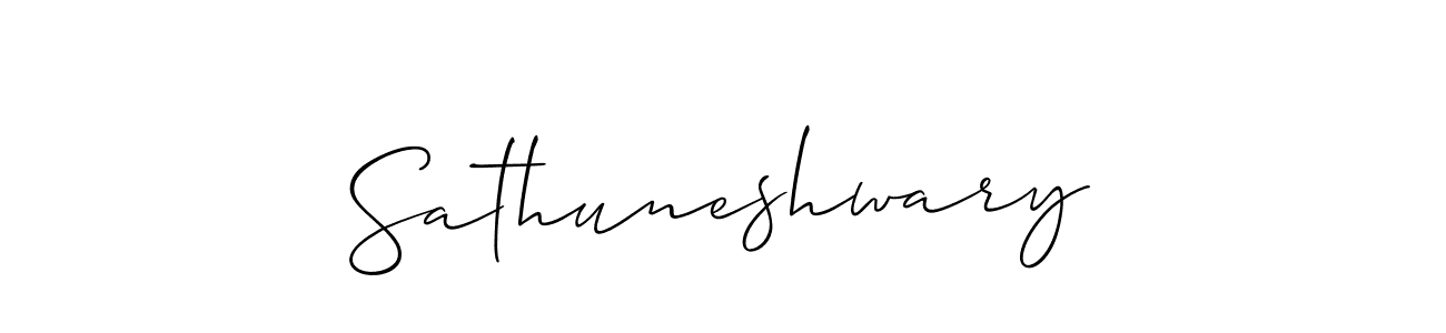 Also we have Sathuneshwary name is the best signature style. Create professional handwritten signature collection using Allison_Script autograph style. Sathuneshwary signature style 2 images and pictures png