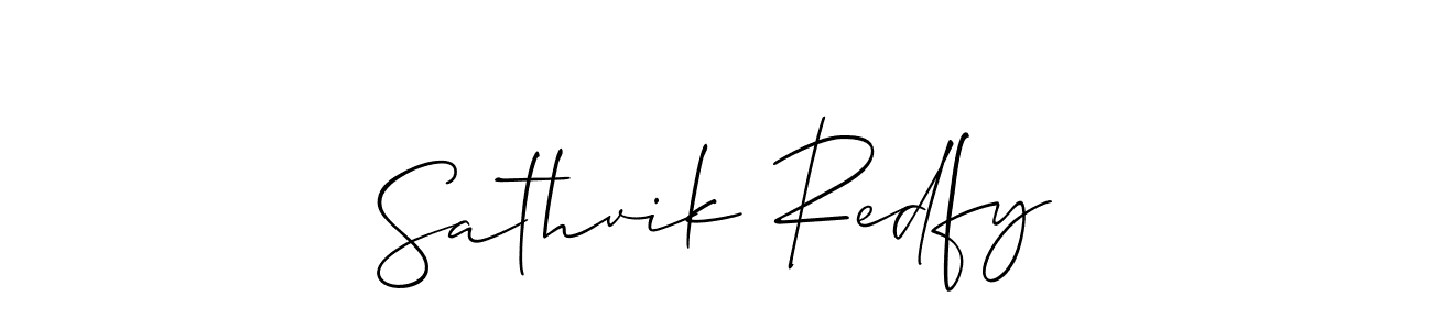 You should practise on your own different ways (Allison_Script) to write your name (Sathvik Redfy) in signature. don't let someone else do it for you. Sathvik Redfy signature style 2 images and pictures png