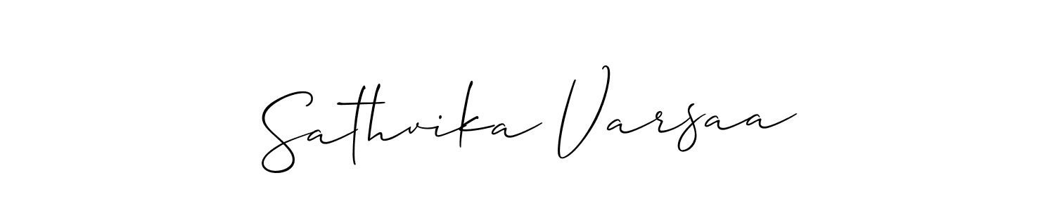 See photos of Sathvika Varsaa official signature by Spectra . Check more albums & portfolios. Read reviews & check more about Allison_Script font. Sathvika Varsaa signature style 2 images and pictures png