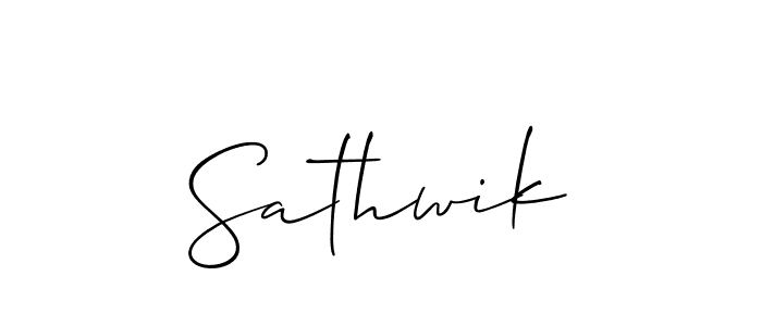 Make a short Sathwik signature style. Manage your documents anywhere anytime using Allison_Script. Create and add eSignatures, submit forms, share and send files easily. Sathwik signature style 2 images and pictures png