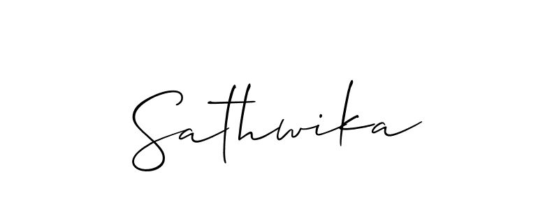 The best way (Allison_Script) to make a short signature is to pick only two or three words in your name. The name Sathwika include a total of six letters. For converting this name. Sathwika signature style 2 images and pictures png