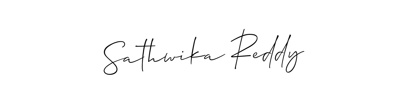 Make a beautiful signature design for name Sathwika Reddy. With this signature (Allison_Script) style, you can create a handwritten signature for free. Sathwika Reddy signature style 2 images and pictures png