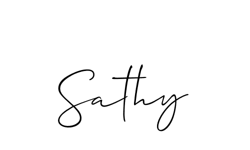 Create a beautiful signature design for name Sathy. With this signature (Allison_Script) fonts, you can make a handwritten signature for free. Sathy signature style 2 images and pictures png