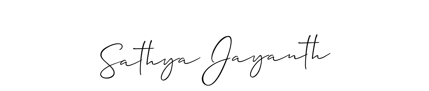 Design your own signature with our free online signature maker. With this signature software, you can create a handwritten (Allison_Script) signature for name Sathya Jayanth. Sathya Jayanth signature style 2 images and pictures png