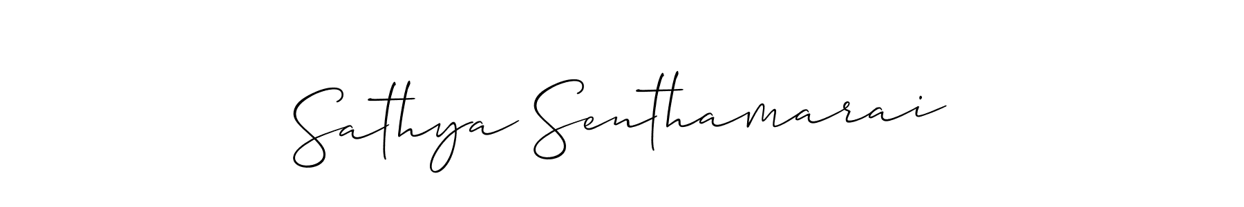 It looks lik you need a new signature style for name Sathya Senthamarai. Design unique handwritten (Allison_Script) signature with our free signature maker in just a few clicks. Sathya Senthamarai signature style 2 images and pictures png