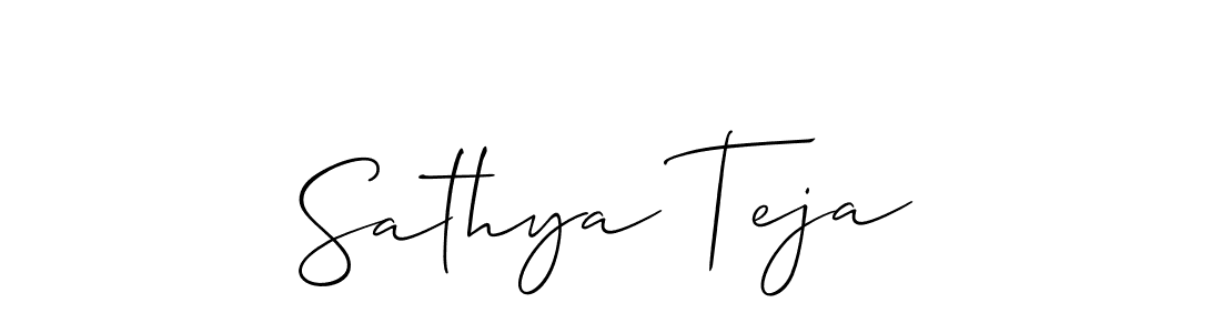 Make a short Sathya Teja signature style. Manage your documents anywhere anytime using Allison_Script. Create and add eSignatures, submit forms, share and send files easily. Sathya Teja signature style 2 images and pictures png