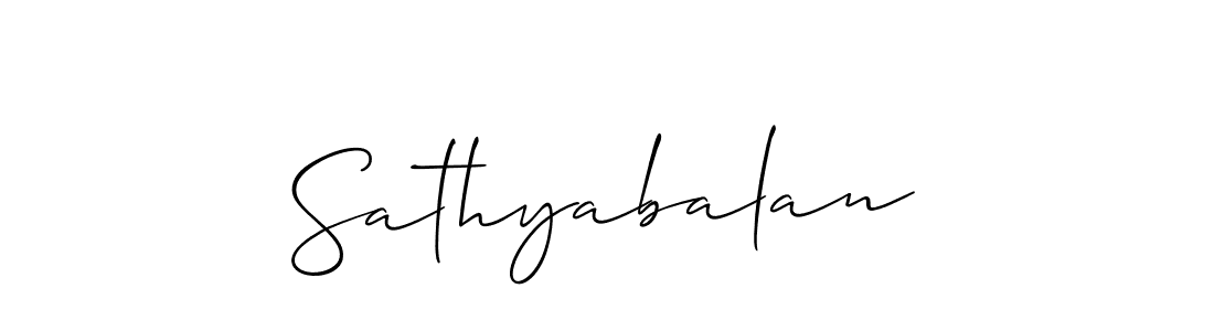 Use a signature maker to create a handwritten signature online. With this signature software, you can design (Allison_Script) your own signature for name Sathyabalan. Sathyabalan signature style 2 images and pictures png