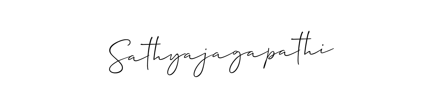 Allison_Script is a professional signature style that is perfect for those who want to add a touch of class to their signature. It is also a great choice for those who want to make their signature more unique. Get Sathyajagapathi name to fancy signature for free. Sathyajagapathi signature style 2 images and pictures png