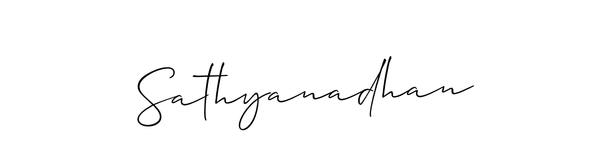 Sathyanadhan stylish signature style. Best Handwritten Sign (Allison_Script) for my name. Handwritten Signature Collection Ideas for my name Sathyanadhan. Sathyanadhan signature style 2 images and pictures png