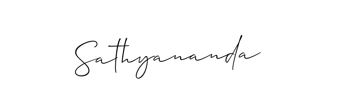 Create a beautiful signature design for name Sathyananda. With this signature (Allison_Script) fonts, you can make a handwritten signature for free. Sathyananda signature style 2 images and pictures png