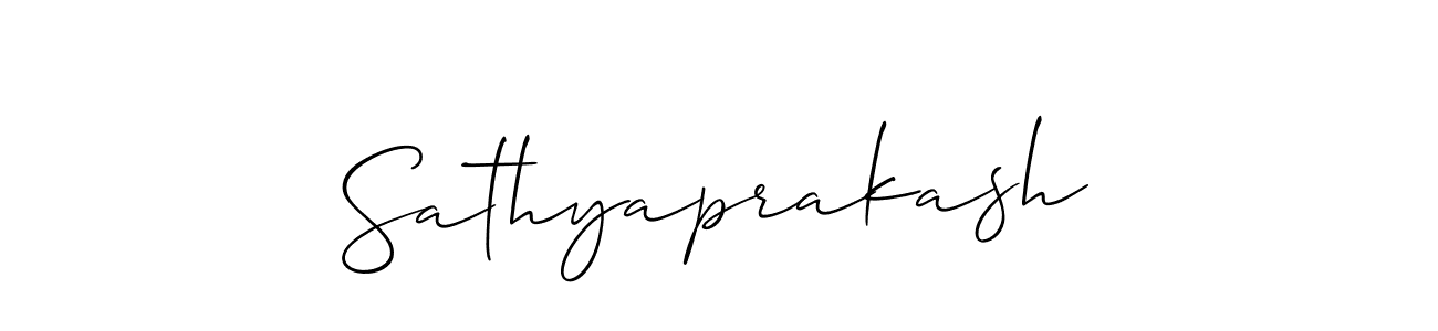 Use a signature maker to create a handwritten signature online. With this signature software, you can design (Allison_Script) your own signature for name Sathyaprakash. Sathyaprakash signature style 2 images and pictures png