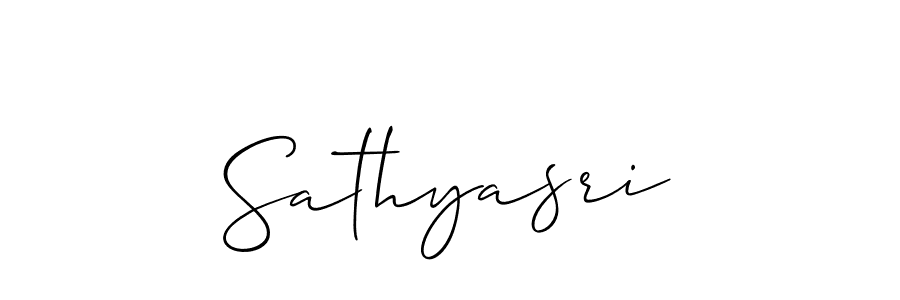 Create a beautiful signature design for name Sathyasri. With this signature (Allison_Script) fonts, you can make a handwritten signature for free. Sathyasri signature style 2 images and pictures png