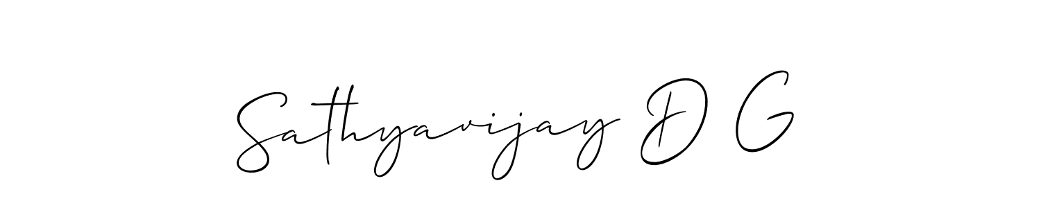 You should practise on your own different ways (Allison_Script) to write your name (Sathyavijay D G) in signature. don't let someone else do it for you. Sathyavijay D G signature style 2 images and pictures png