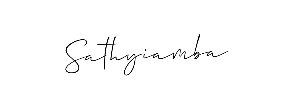 if you are searching for the best signature style for your name Sathyiamba. so please give up your signature search. here we have designed multiple signature styles  using Allison_Script. Sathyiamba signature style 2 images and pictures png