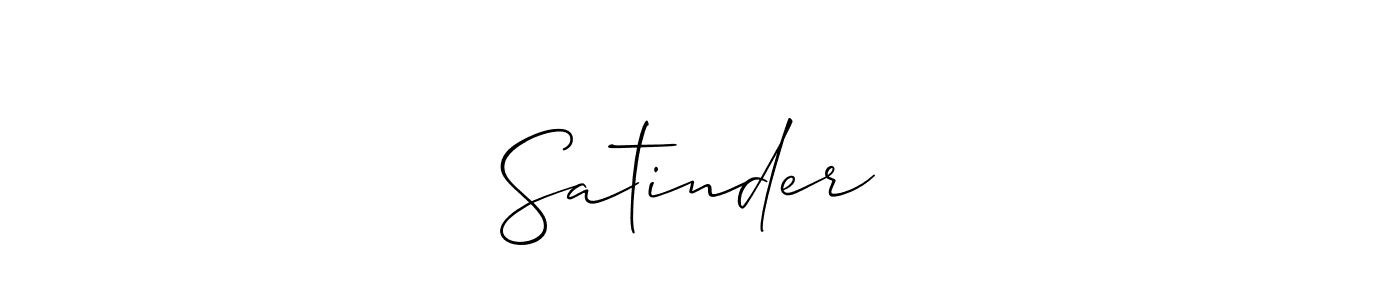 Make a beautiful signature design for name Satinder❤️. With this signature (Allison_Script) style, you can create a handwritten signature for free. Satinder❤️ signature style 2 images and pictures png