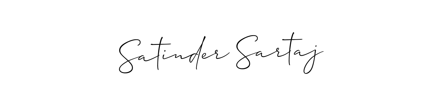 Also we have Satinder Sartaj name is the best signature style. Create professional handwritten signature collection using Allison_Script autograph style. Satinder Sartaj signature style 2 images and pictures png