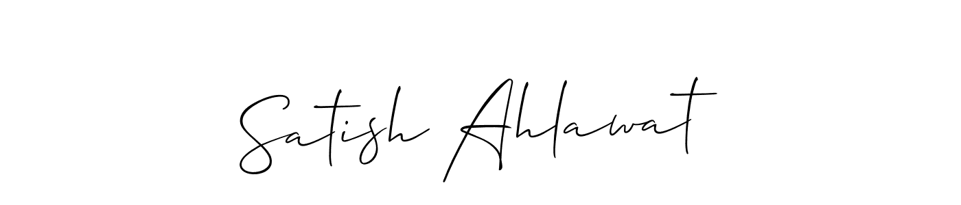 Similarly Allison_Script is the best handwritten signature design. Signature creator online .You can use it as an online autograph creator for name Satish Ahlawat. Satish Ahlawat signature style 2 images and pictures png