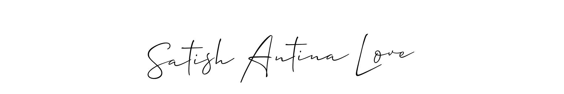 This is the best signature style for the Satish Antina Love name. Also you like these signature font (Allison_Script). Mix name signature. Satish Antina Love signature style 2 images and pictures png