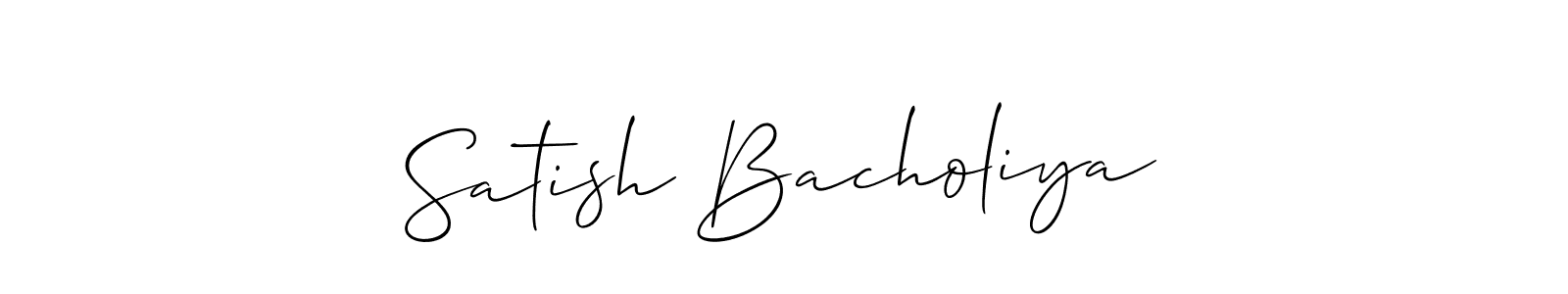 This is the best signature style for the Satish Bacholiya name. Also you like these signature font (Allison_Script). Mix name signature. Satish Bacholiya signature style 2 images and pictures png