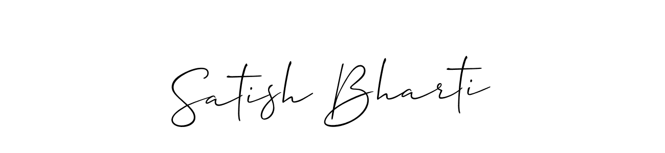 The best way (Allison_Script) to make a short signature is to pick only two or three words in your name. The name Satish Bharti include a total of six letters. For converting this name. Satish Bharti signature style 2 images and pictures png
